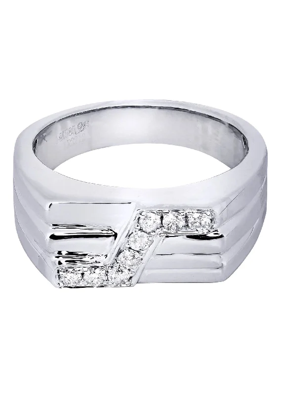 White Gold Mens Diamond Ring| 0.28 Carats| 8.54 Grams