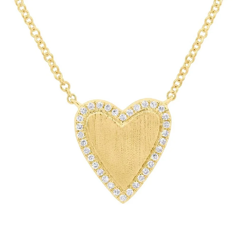 Shy 14Ky Diamond Heart Pendant Necklace