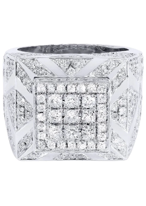 White Gold Mens Diamond Ring| 3.65 Carats| 18.53 Grams