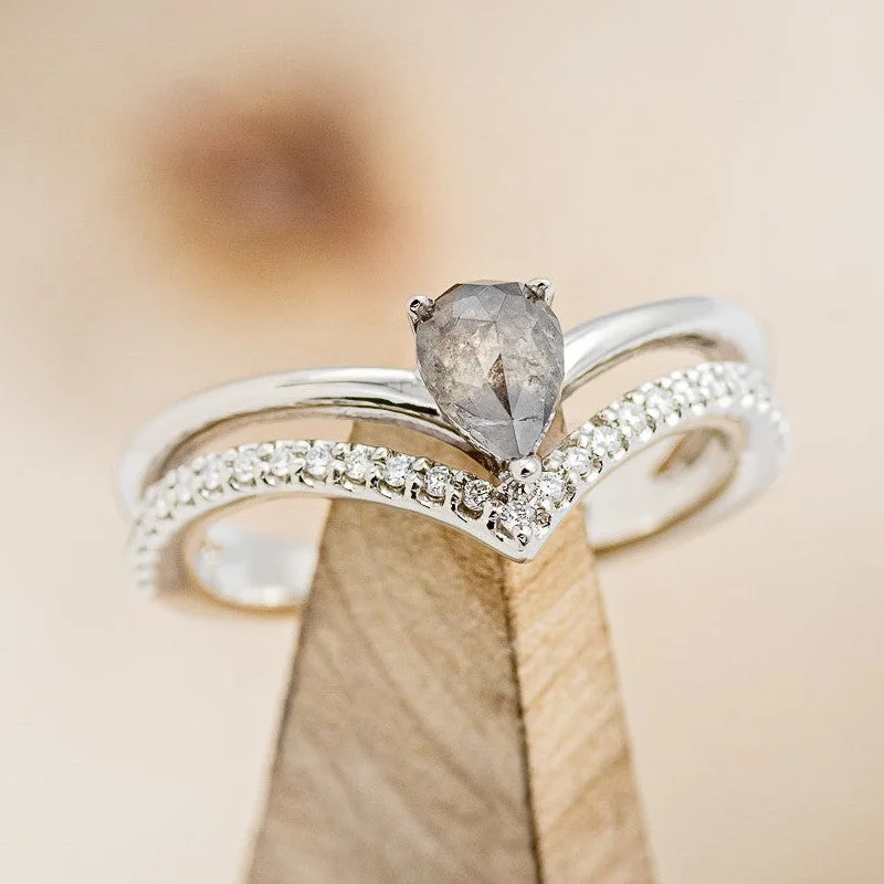 "CICELY" - ENGAGEMENT RING WITH DIAMOND ACCENTS - MOUNTING ONLY - SELECT YOUR OWN STONE