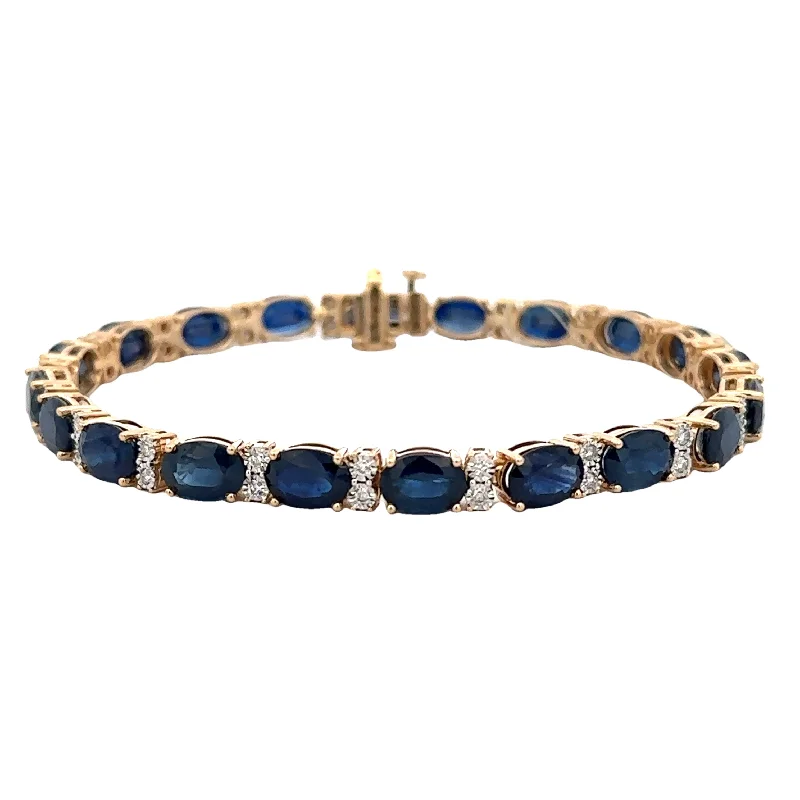 Sapphire and Diamond Bracelet in Yellow Gold