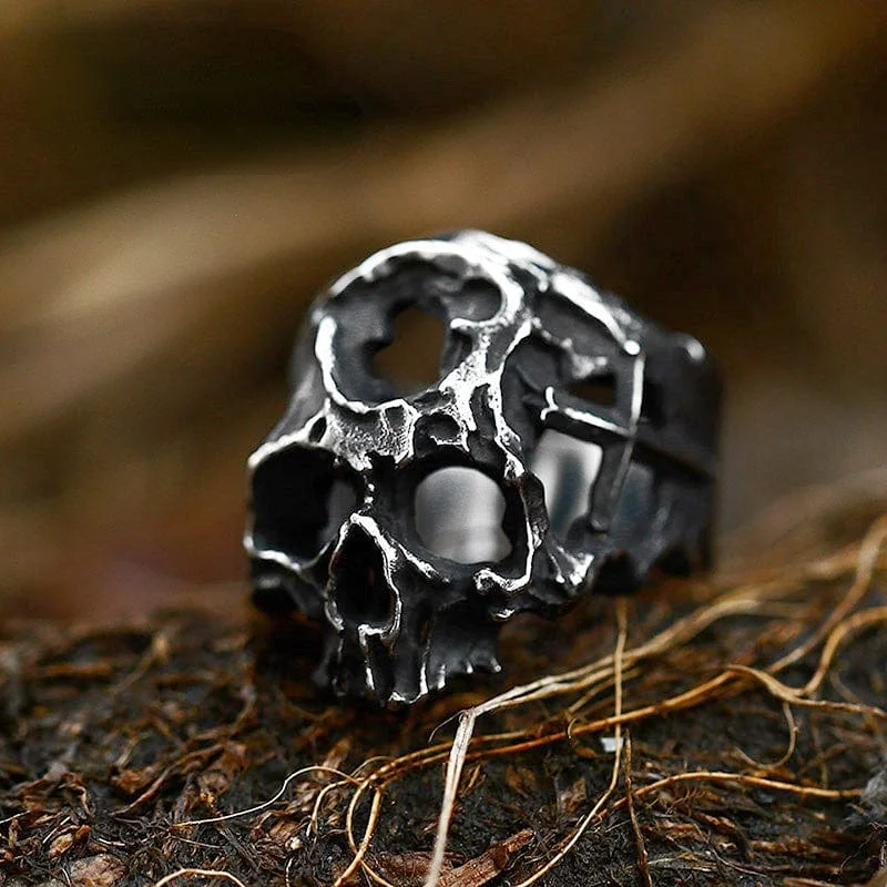 Men's Punk Hollow Skull Ring