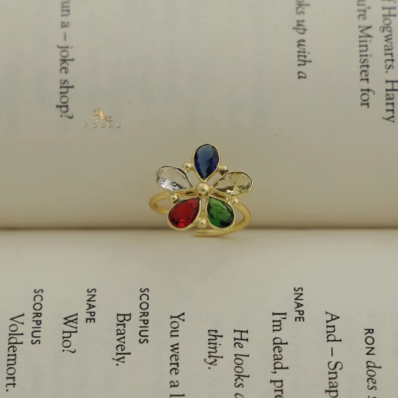 Katty Glossy Flower  Ring