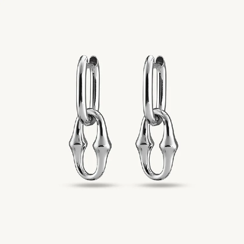 Silver Rectanguler Drop Earrings