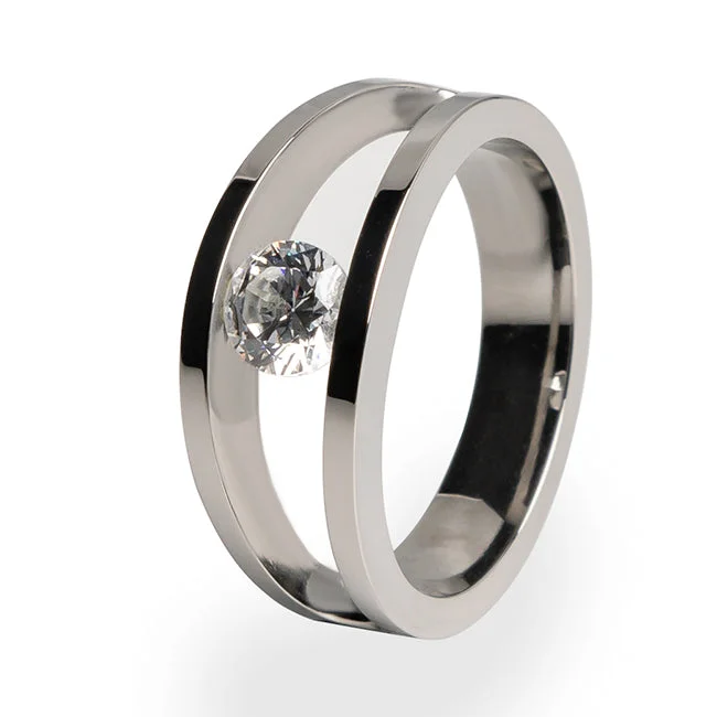 Atom Tension Set Solitaire Ring