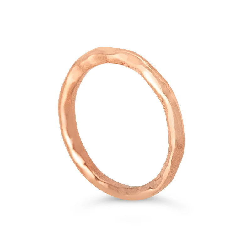 Men's Hammered Rose Gold Ring