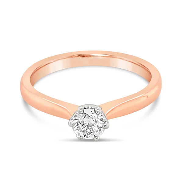 Rose Gold 0.34ct Diamond Solitaire Valentina Ring