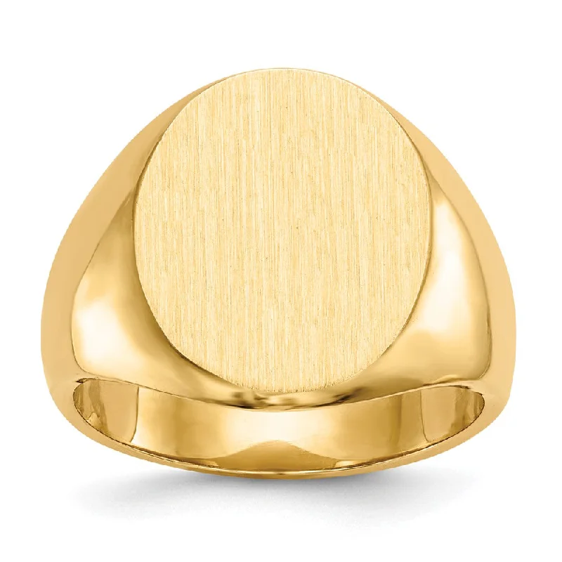 10k Yellow Gold 17.5x14.5mm Closed Back Men's Signet Ring