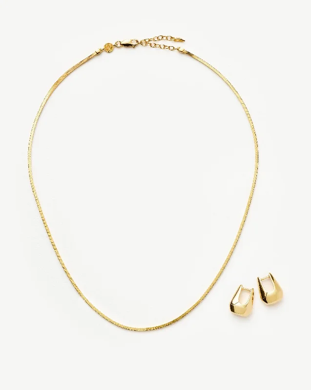 Lucy Williams Arco Earrings & Necklace Set | 18ct Gold Vermeil