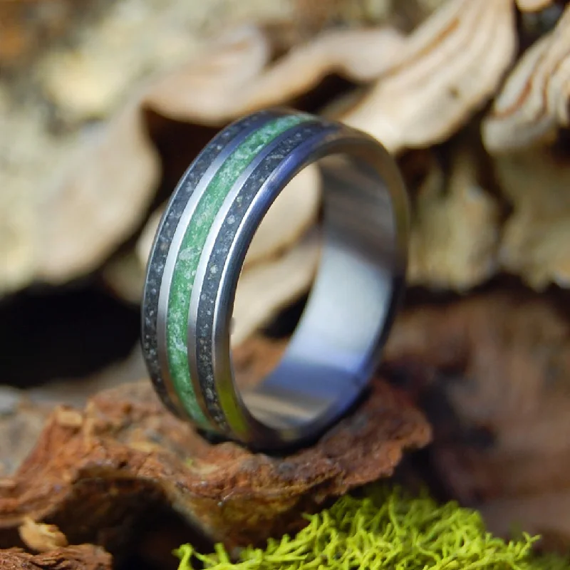 From Germany To Ireland | Men's German Earth, Connemara Marble & Titanium Wedding Ring