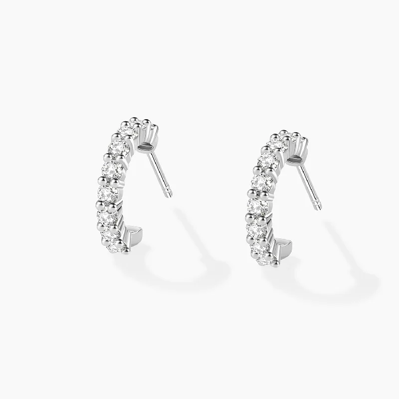 Classic Moissanite Huggie Hoop Earrings