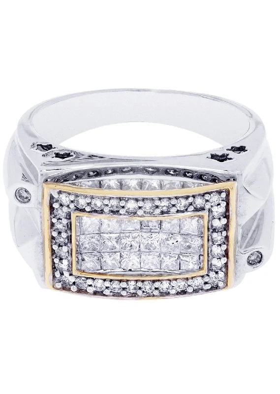 White Gold Mens Diamond Ring| 1.68 Carats| 11.24 Grams