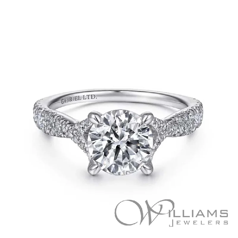 Gabriel & Co. Contemporary 18 Karat Diamond Engagement Ring