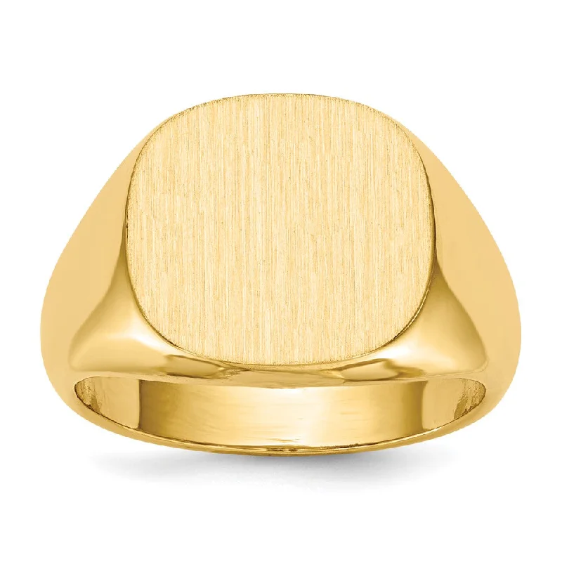 10k Yellow Gold 13.5 x15.0mm Open Back Mens Signet Ring