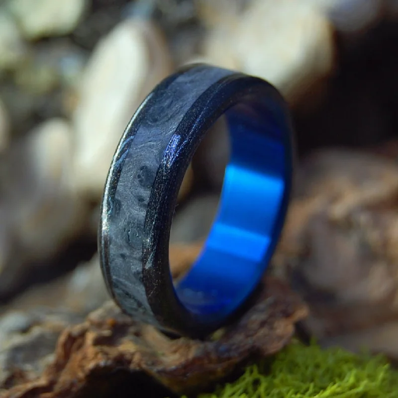 Black Box Elder Greek God | Men's Black Box Elder Wood, Titanium & Ceramic Wedding Ring