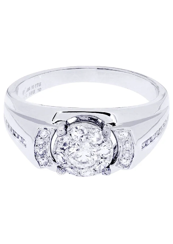 White Gold Mens Diamond Ring| 0.81 Carats| 6.21 Grams