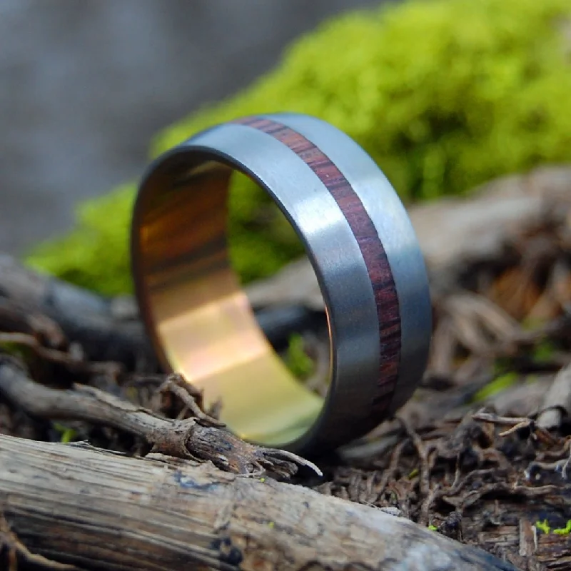 Heat Lightning | Men's Cocobolo Wood & Titanium Wedding Ring