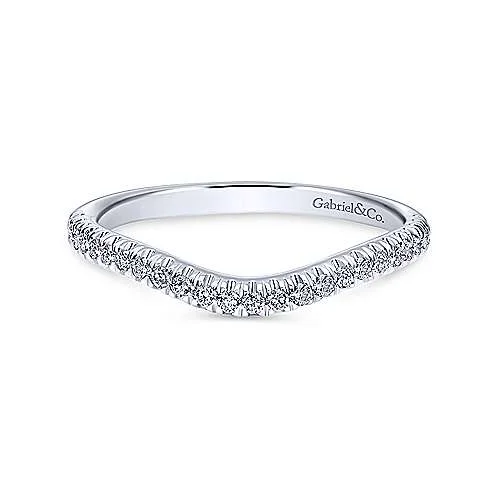 Contoured Diamond Ring .18 Cttw 14K White Gold 475B