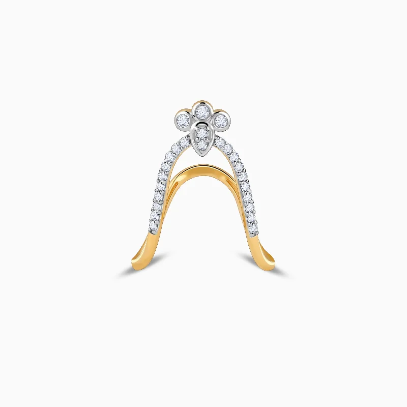 Gold Floret Shine Diamond Vanki Ring