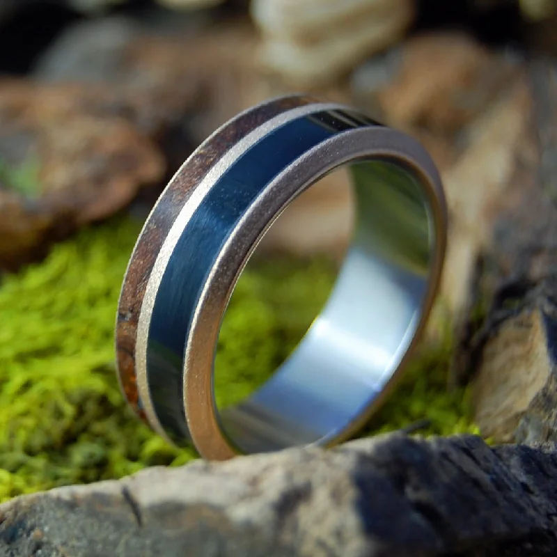 Onyx Redwood Bronze | Men's Onyx Stone, Redwood & Bronze Wedding Ring