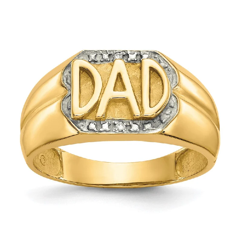 10k Yellow Gold Men's Diamond DAD Ring