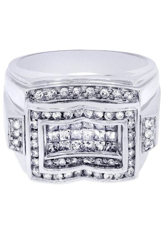 White Gold Mens Diamond Ring| 1.44 Carats| 14.73 Grams