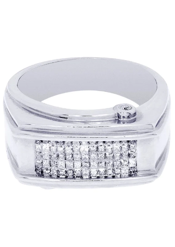 White Gold Mens Diamond Ring| 0.63 Carats| 10.71 Grams