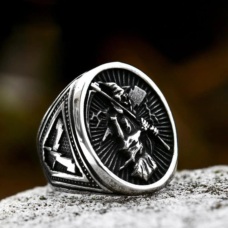 Men's Punk Skeleton Sickle Ring