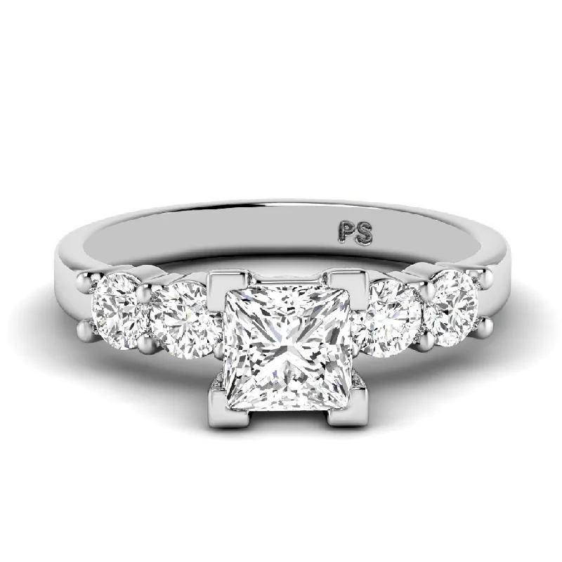 0.95-2.10 CT Round & Princess Cut Diamonds - Engagement Ring