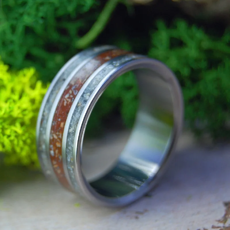 Baseball Is Life | Men's Baseball Pitchers Mound Dirt & Titanium Wedding Ring