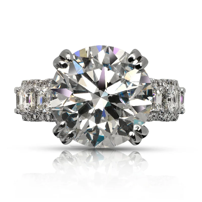 AMAR 11 CARAT ROUND CUT G COLOR VS1 CLARITY DIAMOND ENGAGEMENT RING 18K WHITE GOLD CERTIFIED 7 CT G VS1 BY MIKE NEKTA