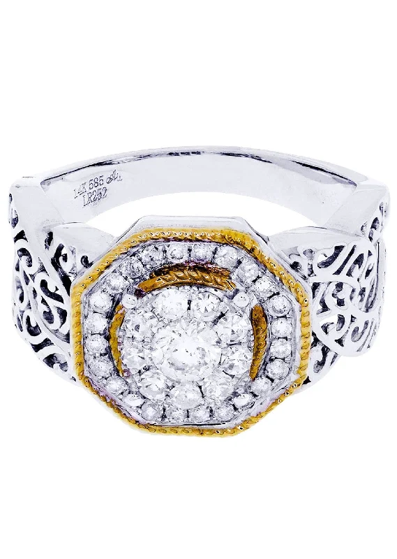 White Gold Mens Diamond Ring| 0.84 Carats| 7.65 Grams