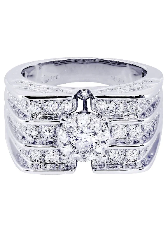 White Gold Mens Diamond Ring| 2.56 Carats| 14.72 Grams