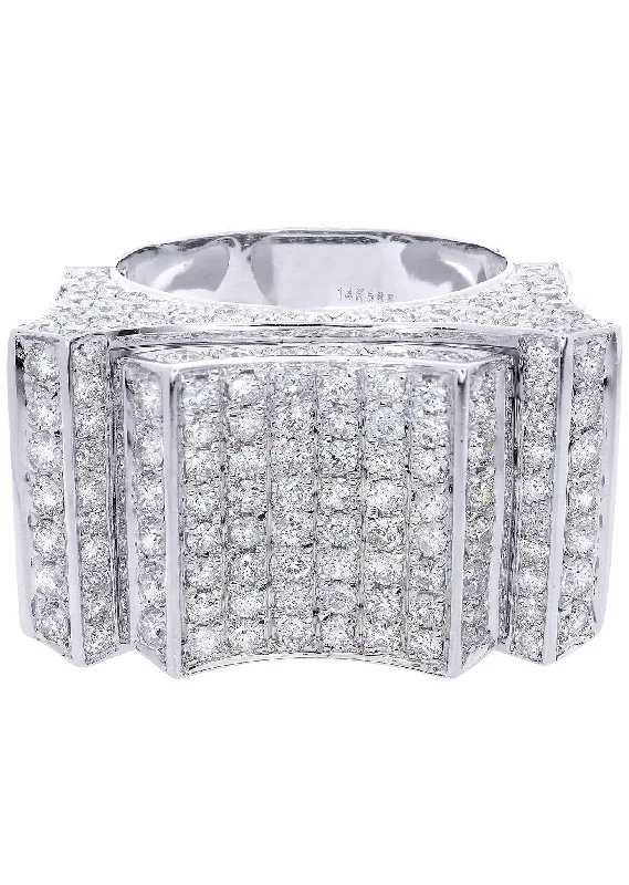 White Gold Mens Diamond Ring| 6.23 Carats| 19.98 Grams