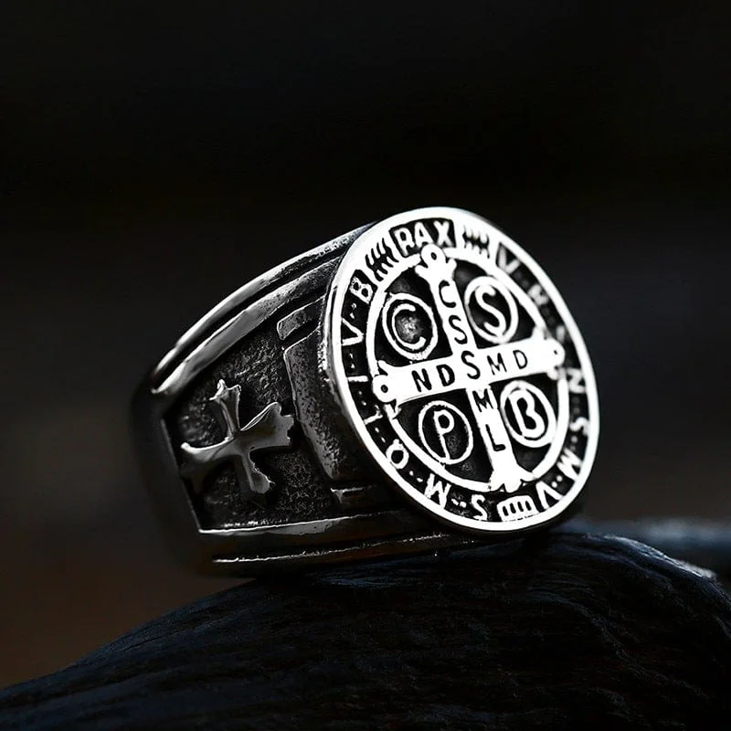 Men's Punk Letter Carved Ring