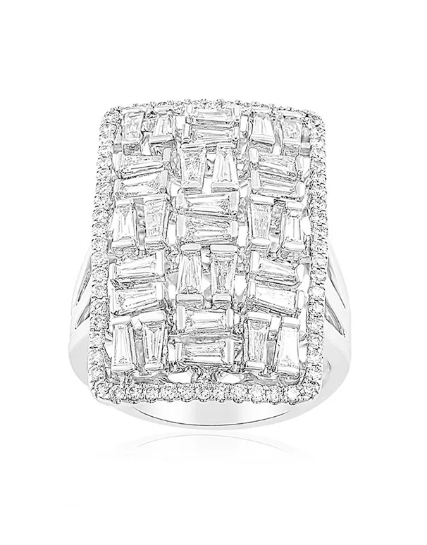 Diamond Ring - Diamond Cocktail Ring 1.75ctw set in 14ct White Gold - 786865