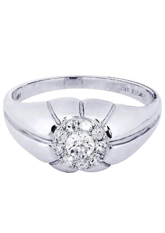 White Gold Mens Diamond Ring| 0.43 Carats| 5.79 Grams