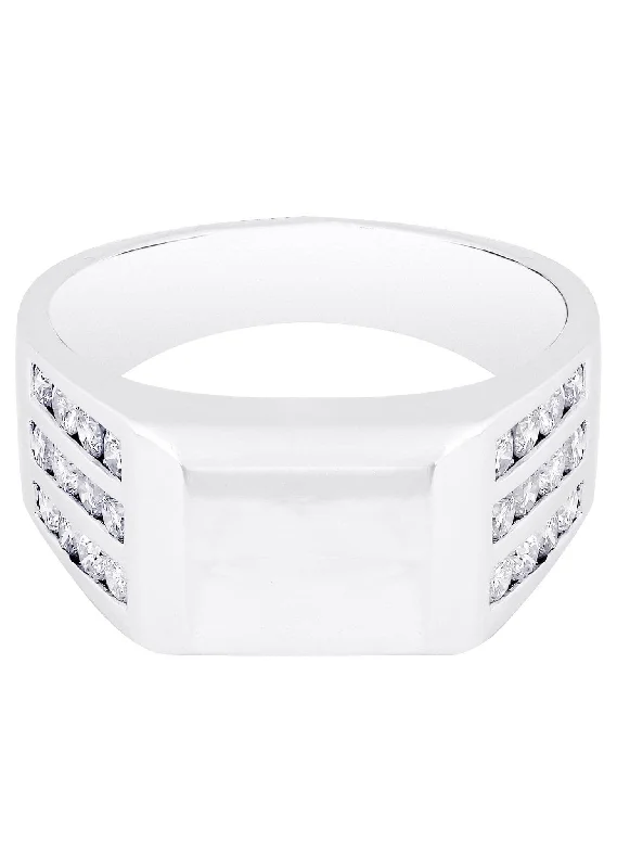 White Gold Mens Diamond Ring| 0.94 Carats| 9.91 Grams