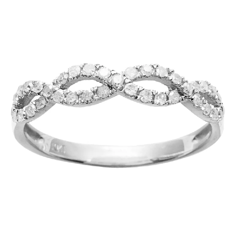 10k White Gold 1/2ct TDW Braided Stackable Diamond Band (G-H, I1-I2)