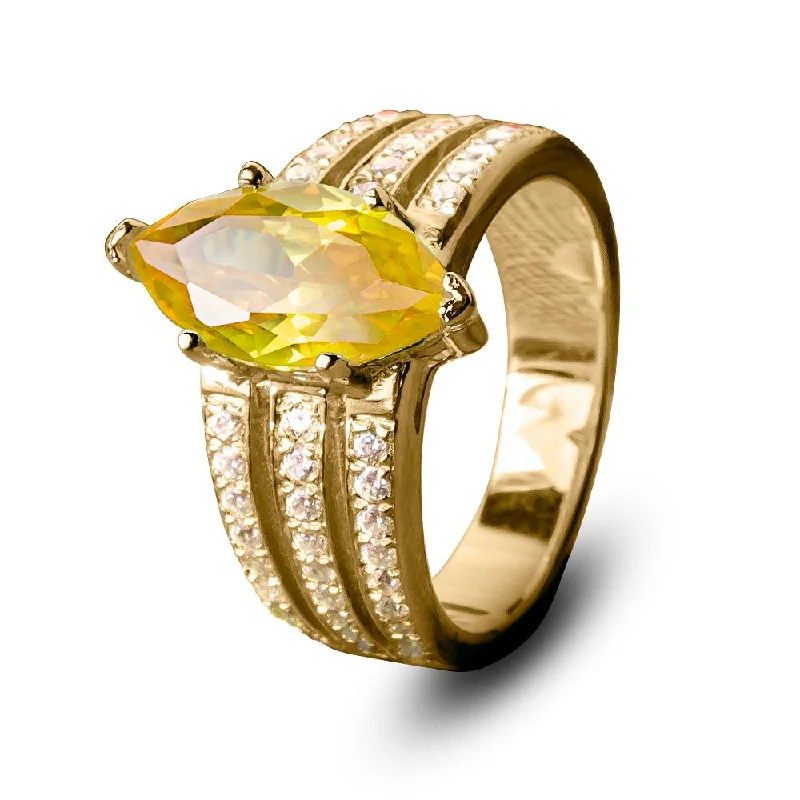 Golden Antoinette Marquise Ring