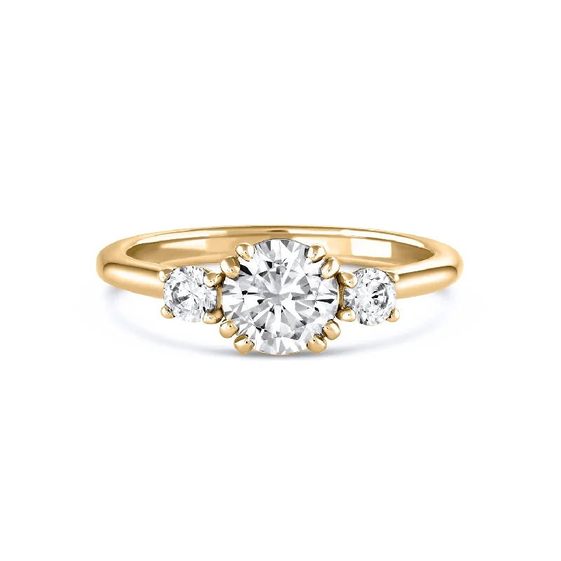 Eva Three Stone Ring Yellow Gold