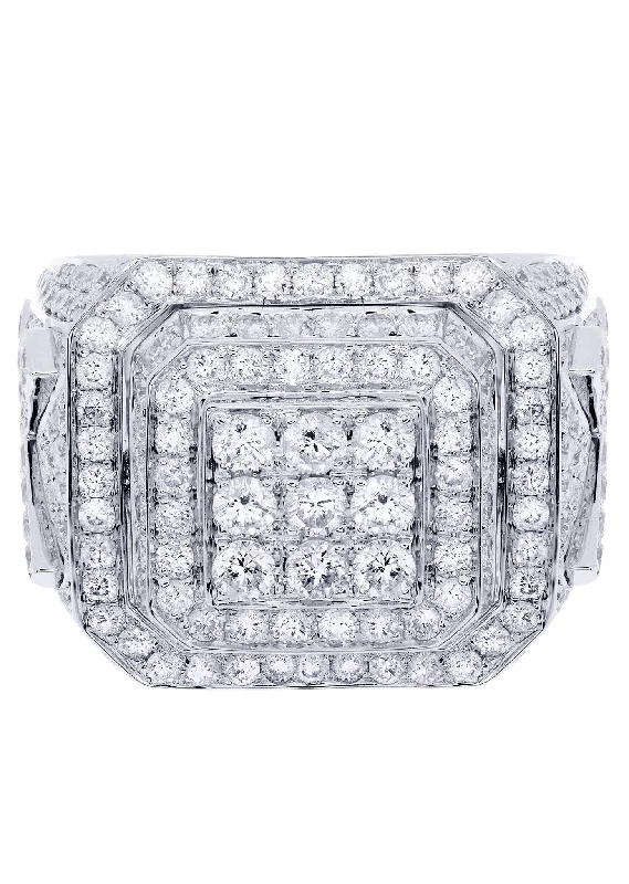 White Gold Mens Diamond Ring| 4.96 Carats| 17.42 Grams