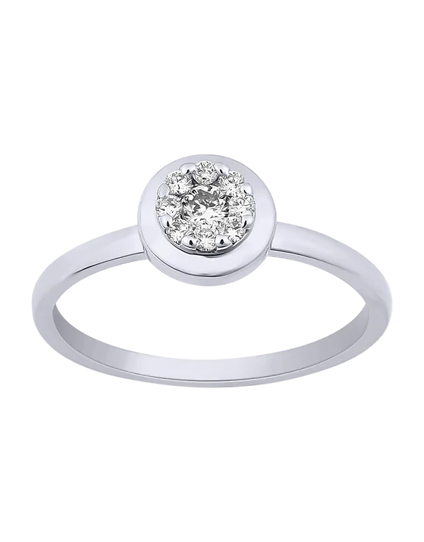 Diamond Ring - 10ct White Gold Diamond Set Ring - 784037