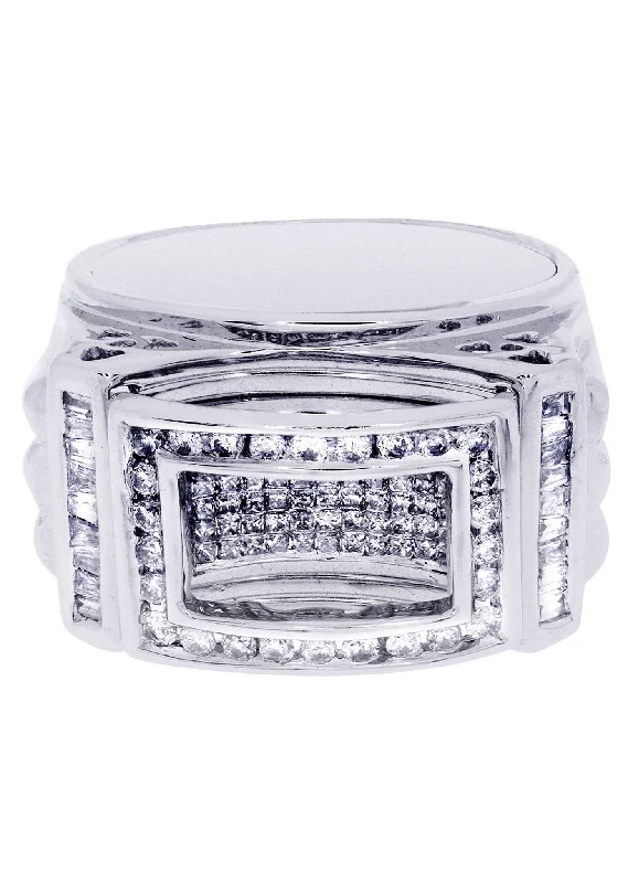 White Gold Mens Diamond Ring| 1.32 Carats| 14.43 Grams