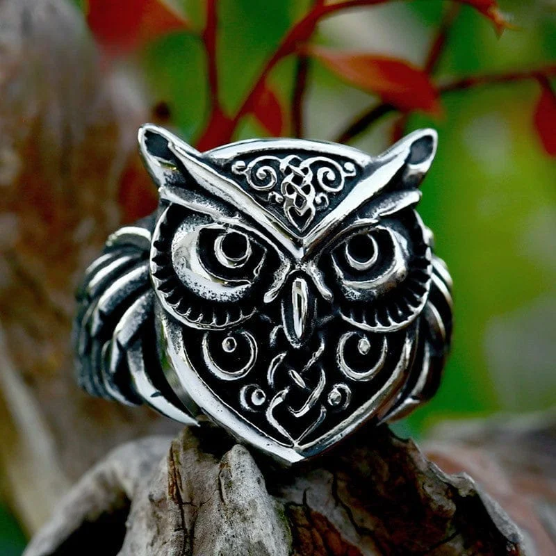 Men's Punk Owl Ring