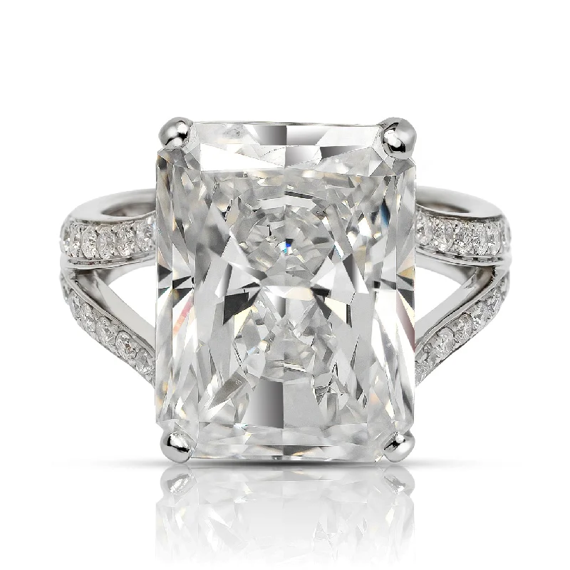 GENESIS 13 CARAT RADIANT CUT F COLOR VS1 CLARITY DIAMOND ENGAGEMENT RING 18KW GIA CERTIFIED 12 CT F VS1 BY MIKE NEKTA