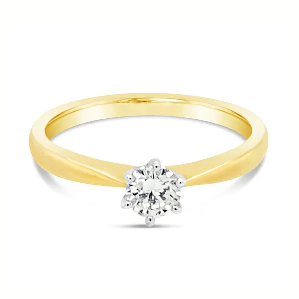 9ct Yellow Gold Diamond Solitaire Ring 0.30ct