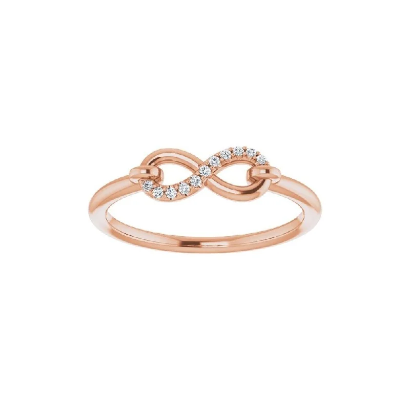 14K Rose Gold .04 CTW Diamond Infinity-Inspired Ring for Women