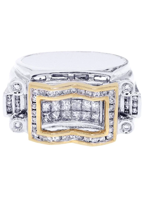 White Gold Mens Diamond Ring| 1.5 Carats| 14.59 Grams