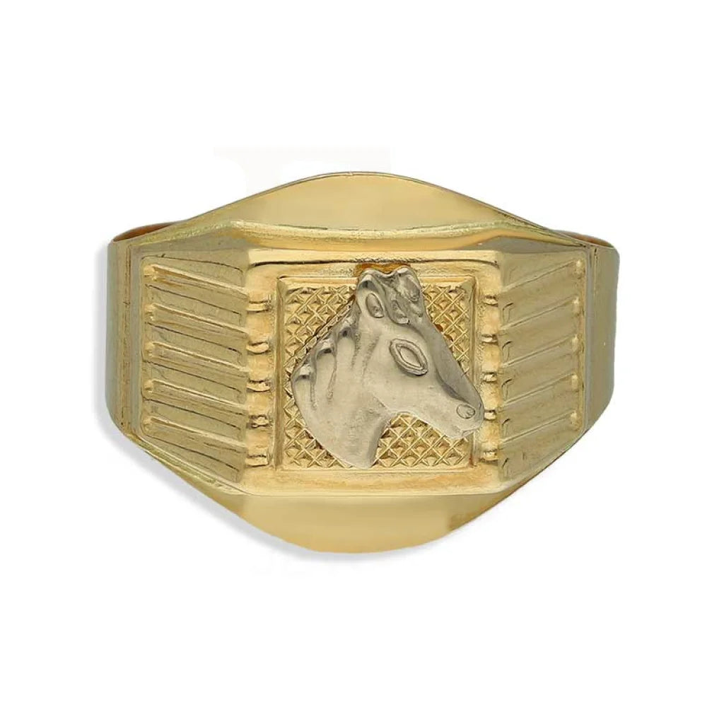 Gold Horse Shaped Men's Ring 18KT - FKJRN18K3817